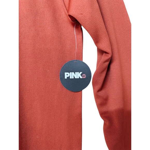 C205 Orange Scoop Neck Lounge Jumpsuit 2X-3X Skims Style Long Sleeve Romper NWT - Picture 3 of 4